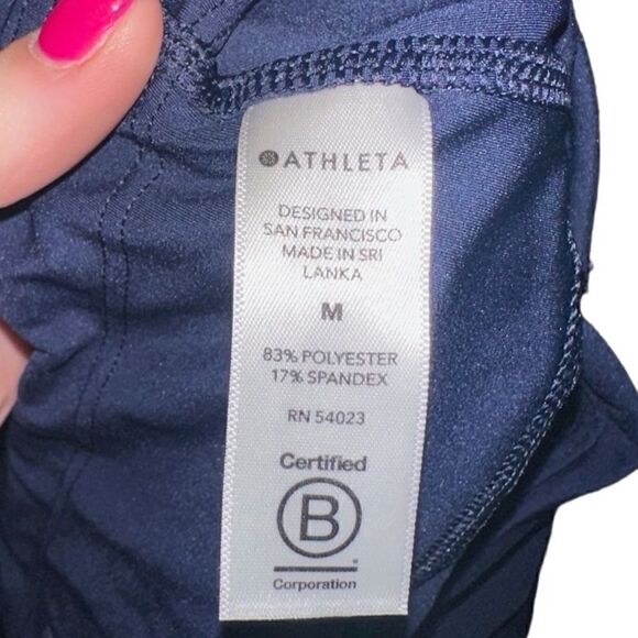 ATHELA- Women’s Navy Blue Accelerate 7/8 Tight Leggings,  Size Medium - Picture 12 of 15